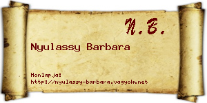 Nyulassy Barbara névjegykártya